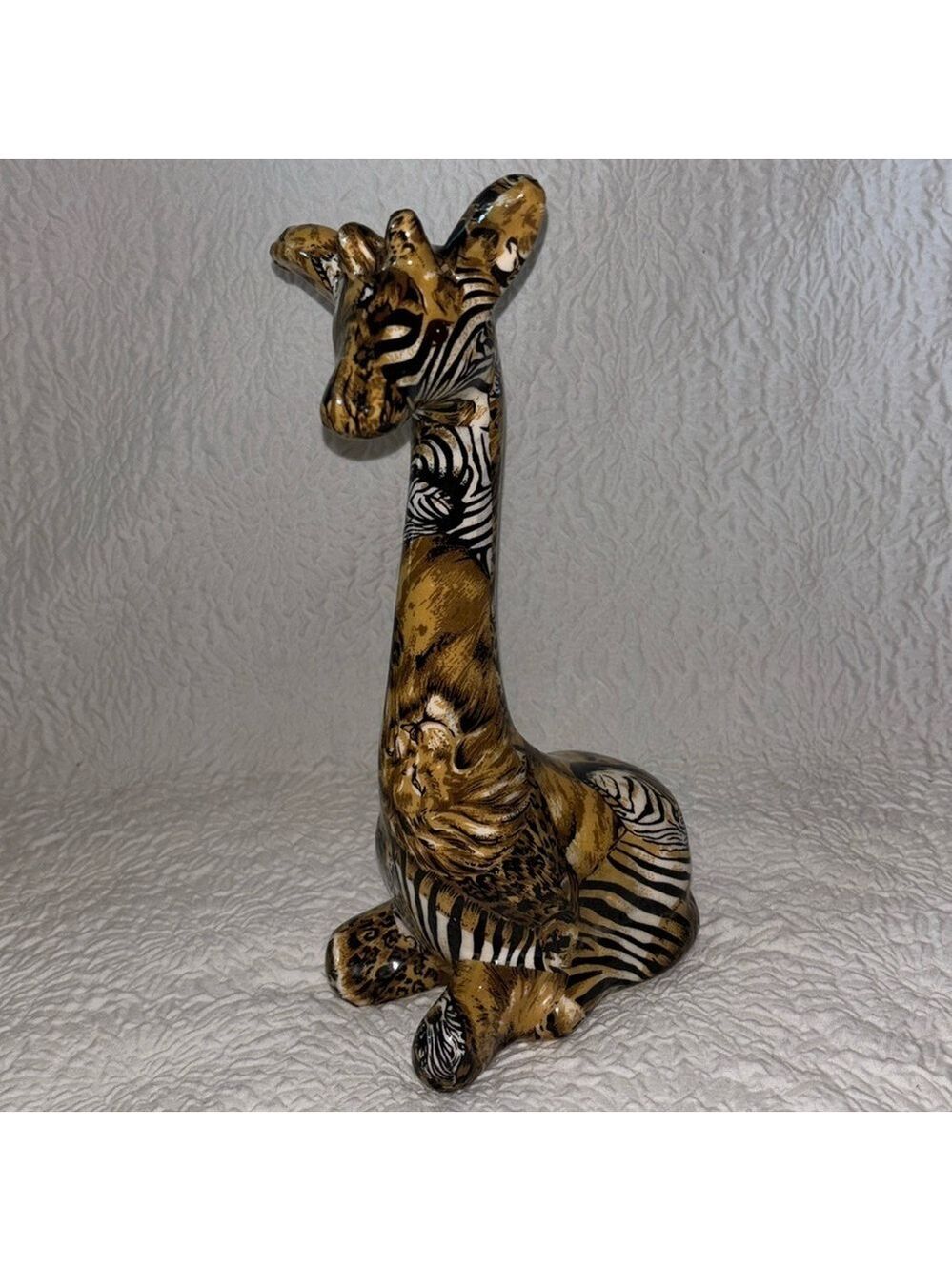 LA VIE Safari Ceramic Patchwork Giraffe Figurine